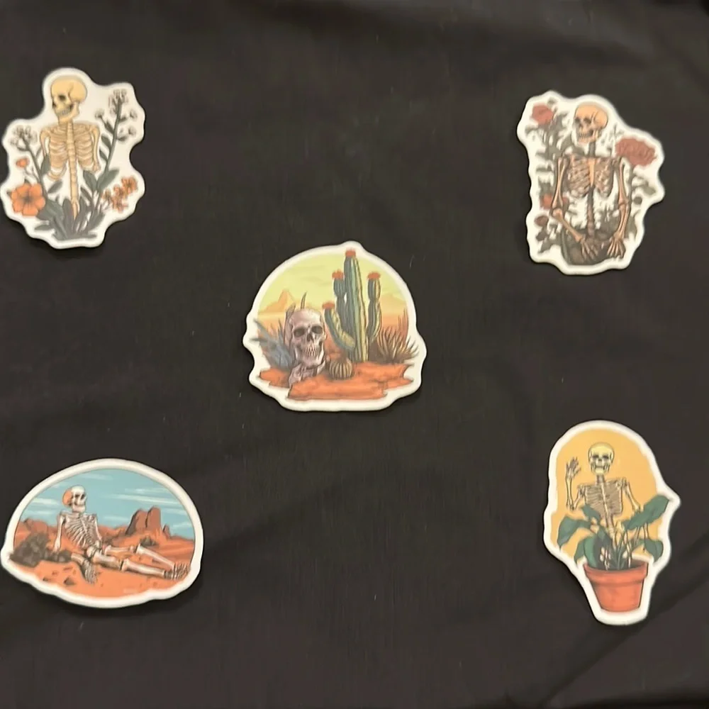 Floral skull stickers/decals.